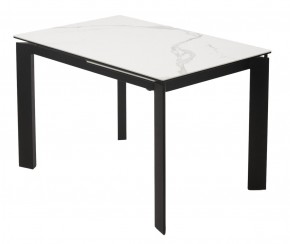 Стол CORNER 120 MATTE STATUARIO Белый мрамор матовый керамика, стекло/ черный каркас, ®DISAUR в Кунгуре - kungur.mebel24.online | фото