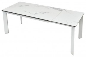 Стол CREMONA 140 HIGH GLOSS STATUARIO Белый мрамор глянцевый, керамика/ белый каркас, ®DISAUR в Кунгуре - kungur.mebel24.online | фото 5