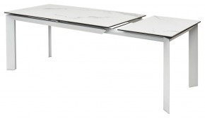 Стол CREMONA 140 HIGH GLOSS STATUARIO Белый мрамор глянцевый, керамика/ белый каркас, ®DISAUR в Кунгуре - kungur.mebel24.online | фото 8