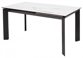 Стол CREMONA 140 MATTE STATUARIO Белый мрамор матовый, керамика/ черный каркас, ®DISAUR в Кунгуре - kungur.mebel24.online | фото 1