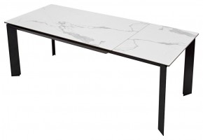 Стол CREMONA 140 MATTE STATUARIO Белый мрамор матовый, керамика/ черный каркас, ®DISAUR в Кунгуре - kungur.mebel24.online | фото 2