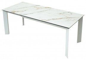 Стол CREMONA 180 KL-188 Контрастный мрамор матовый, итальянская керамика/ белый каркас, ®DISAUR в Кунгуре - kungur.mebel24.online | фото 9