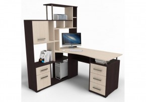 Компьютерный стол Джаз-15 146,5х130х174,6 левый венге / дуб молочный в Кунгуре - kungur.mebel24.online | фото