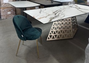 Стол ENNA 220 KL-188 Контрастный мрамор матовый, итальянская керамика/ каркас цвета шампань, ®DISAUR в Кунгуре - kungur.mebel24.online | фото 8