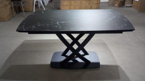 Стол FOGGIA 140 KL-116 Черный мрамор матовый, итальянская керамика/ черный каркас, ®DISAUR в Кунгуре - kungur.mebel24.online | фото 2