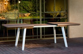 Стол Гармония раздвижной (Harmony Extendable) белый-капучино в Кунгуре - kungur.mebel24.online | фото 3