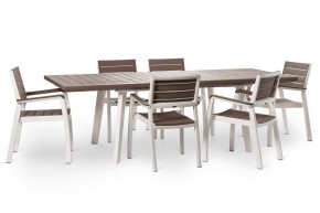 Стол Гармония раздвижной (Harmony Extendable) белый-капучино в Кунгуре - kungur.mebel24.online | фото 6