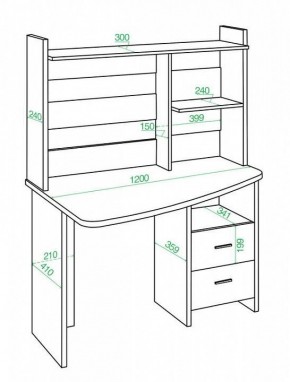 Стол компьютерный Домино Лайт СКЛ-Крл 120+НКЛ-120 в Кунгуре - kungur.mebel24.online | фото 3