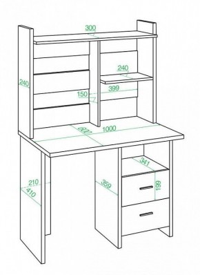 Стол компьютерный Домино Лайт СКЛ-Прям100+НКЛ-100 в Кунгуре - kungur.mebel24.online | фото 2