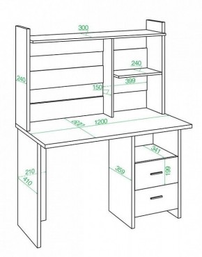 Стол компьютерный Домино Лайт СКЛ-Прям120+НКЛ-120 в Кунгуре - kungur.mebel24.online | фото 3