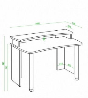 Стол компьютерный Домино Лайт СКЛ-Софт140+НКИЛ140 в Кунгуре - kungur.mebel24.online | фото 3