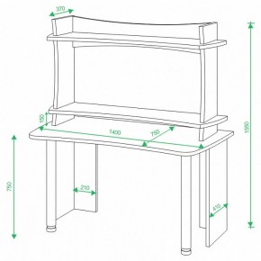 Стол компьютерный Домино Лайт СКЛ-Софт140+НКИЛ140 в Кунгуре - kungur.mebel24.online | фото 3