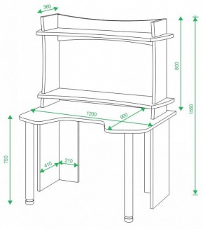 Стол компьютерный Домино lite СКЛ-Игр120 в Кунгуре - kungur.mebel24.online | фото 2