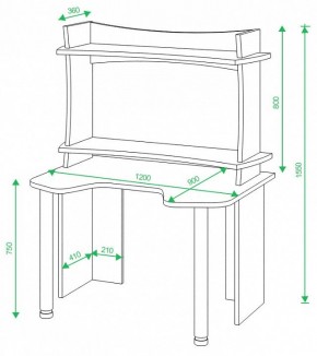 Стол компьютерный Домино Lite СКЛ-Игр120+НКИЛ120ВЛ в Кунгуре - kungur.mebel24.online | фото 2