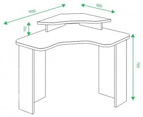 Стол компьютерный Домино lite СКЛ-ИгрУгл100+НКИЛ в Кунгуре - kungur.mebel24.online | фото 2