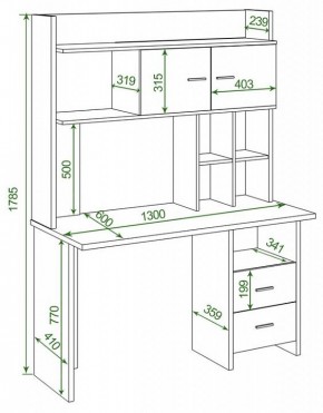 Стол компьютерный Домино Lite СКЛ-Прям130Р+НКЛХ-130 в Кунгуре - kungur.mebel24.online | фото 2