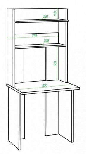 Стол компьютерный Домино Lite СКЛ-Прям80+НКЛХ 80 в Кунгуре - kungur.mebel24.online | фото 2