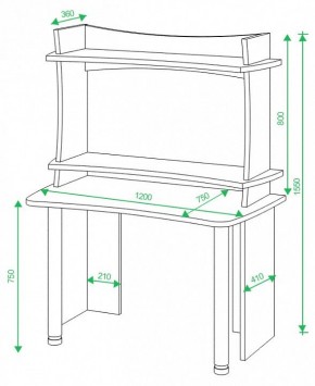 Стол компьютерный Домино Lite СКЛ-Софт120+НКИЛ120 в Кунгуре - kungur.mebel24.online | фото 3