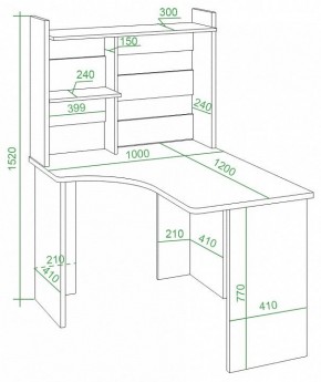 Стол компьютерный Домино Lite СКЛ-Угл120+НКЛ-100 в Кунгуре - kungur.mebel24.online | фото 2