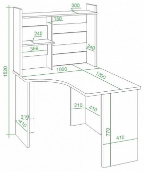 Стол компьютерный Домино Lite СКЛ-Угл120+НКЛ-100 в Кунгуре - kungur.mebel24.online | фото 3