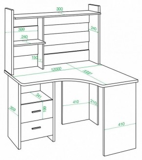 Стол компьютерный Домино Lite СКЛ-Угл120+НКЛХ-120 в Кунгуре - kungur.mebel24.online | фото 2