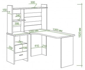 Стол компьютерный Домино Lite СКЛ-Угл130+НКЛ-120 в Кунгуре - kungur.mebel24.online | фото 3