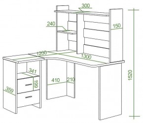 Стол компьютерный Домино Lite СКЛ-Угл130+НКЛ-130 в Кунгуре - kungur.mebel24.online | фото 3