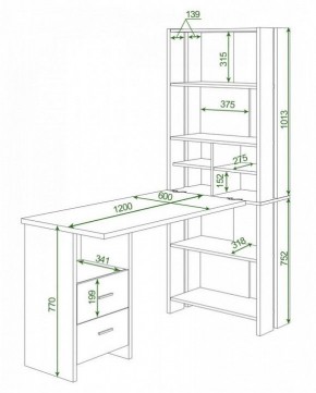 Стол компьютерный Домино Lite СТЛ-ОВ+С120Прям+ТЯЛ в Кунгуре - kungur.mebel24.online | фото 2