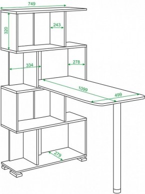 Стол компьютерный Домино нельсон СЛ-5-4СТ в Кунгуре - kungur.mebel24.online | фото 2