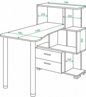 Стол компьютерный Домино СЛ-5-3СТ-2+БЯ в Кунгуре - kungur.mebel24.online | фото 2