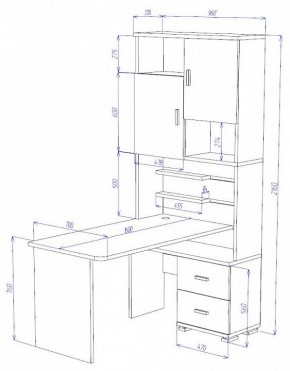 Стол компьютерный Домино СР-720/160 в Кунгуре - kungur.mebel24.online | фото 2