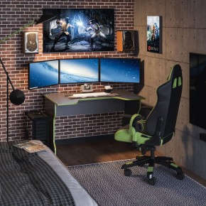Стол компьютерный ВАРДИГ K1 120x82, антрацит/лайм в Кунгуре - kungur.mebel24.online | фото 4