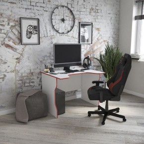 Стол компьютерный ВАРДИГ K2 100x82, белый/красный в Кунгуре - kungur.mebel24.online | фото 4