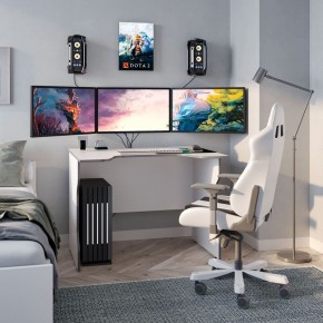Стол компьютерный ВАРДИГ K2 100x82, белый/серебристый в Кунгуре - kungur.mebel24.online | фото 4