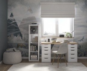 Стол письменный Ингар 2/55 140x75x55, дуб беленый/белый в Кунгуре - kungur.mebel24.online | фото 4