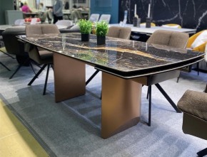 Стол ПУАНТО 200 TITANIUM LAWA NERO, керамика / МЕДЬ каркас М-City в Кунгуре - kungur.mebel24.online | фото 2