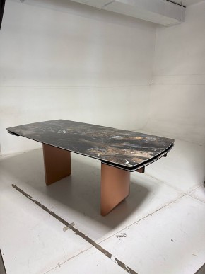 Стол ПУАНТО 200 TITANIUM LAWA NERO, керамика / МЕДЬ каркас М-City в Кунгуре - kungur.mebel24.online | фото 4