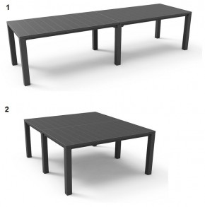 Стол раскладной Джули (Julie Double table 2 configurations) Графит в Кунгуре - kungur.mebel24.online | фото 1