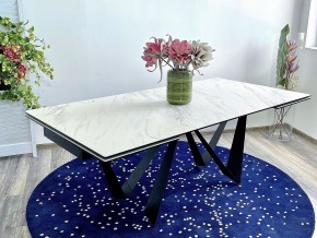 Стол RIETI 200 KL-99 Белый мрамор матовый, итальянская керамика / черный каркас, ®DISAUR в Кунгуре - kungur.mebel24.online | фото 2