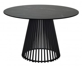 Стол TERNI 120 MATT BLACK MARBLE SOLID CERAMIC Черный мрамор матовый, керамика /Черн.каркас, ®DISAUR в Кунгуре - kungur.mebel24.online | фото