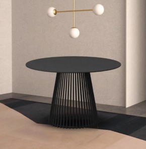 Стол TERNI 120 MATT BLACK MARBLE SOLID CERAMIC Черный мрамор матовый, керамика /Черн.каркас, ®DISAUR в Кунгуре - kungur.mebel24.online | фото 2