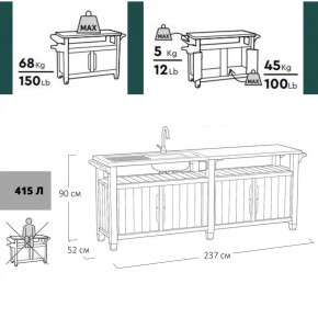 Столик для барбекю 415 Л (Unity Chef 415 L) графит в Кунгуре - kungur.mebel24.online | фото 2