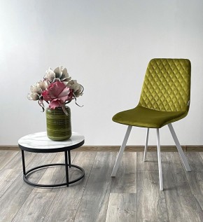 Стул DAIQUIRI BLUVEL-75 OLIVA / белый каркас, велюр М-City в Кунгуре - kungur.mebel24.online | фото 3