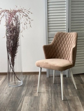Стул HERMAN 360 град. БЕЖЕВЫЙ #5, велюр / белый каркас М-City в Кунгуре - kungur.mebel24.online | фото 4