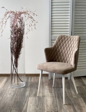 Стул HERMAN 360 град. ЛАТТЕ #25, велюр / белый каркас М-City в Кунгуре - kungur.mebel24.online | фото 2
