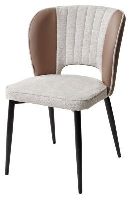 Стул HERMES WZ2042-02 светло-бежевый фактурный велюр/ HK017-31 серо-коричневый PU, М-City в Кунгуре - kungur.mebel24.online | фото 1