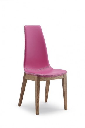 СТУЛ  SELLY, ASH WALNUT 167/ SOFT PIENO FIORE 275 FUSSIA с черн.строчкой в Кунгуре - kungur.mebel24.online | фото