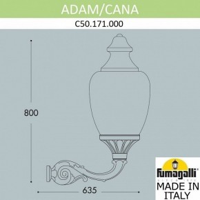 Светильник на штанге Fumagalli Cana C50.171.000.AYE27 в Кунгуре - kungur.mebel24.online | фото 2