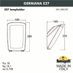 Светильник на штанге Fumagalli Germana 2N1.000.000.AYF1R в Кунгуре - kungur.mebel24.online | фото 3