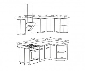 ТЕХНО Кухонный гарнитур угловой 1,7х1,3 м Компоновка №6 в Кунгуре - kungur.mebel24.online | фото 8